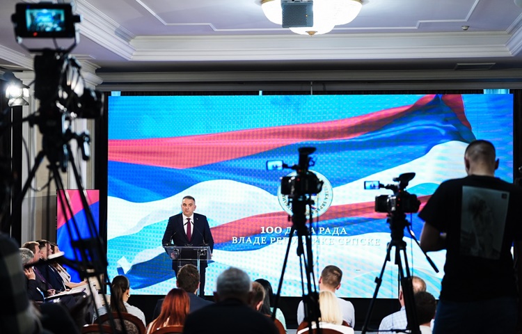 Конференција за новинаре премијера Минића поводом обиљежавања 100 дана рада Владе Републике Српске: Српска стабилна, планиране инвестиције од шест милијарди КМ